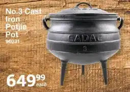 Mica Cadac No.3 Cast Tron Potjie Pot offer