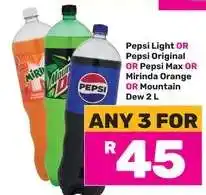 Game Pepsi Light, Pepsi Original, Pepsi Max, Mirinda Orange, Mountain Dew offer