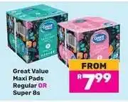 Game Great Value Maxi Pads offer