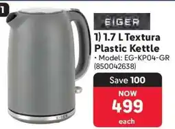 Makro Eiger 1.7 L Textura Plastic Kettle offer