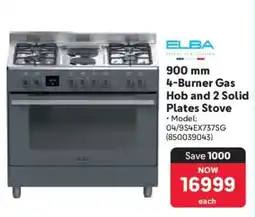 Makro 900 mm 4-Burner Gas Hob and 2 Solid Plates Stove offer