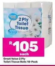 Game Great Value 2 Ply Toilet Tissue Rolls 18-Pack offer
