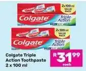 Game Colgate Triple Action Toothpaste 2 x 100 ml offer