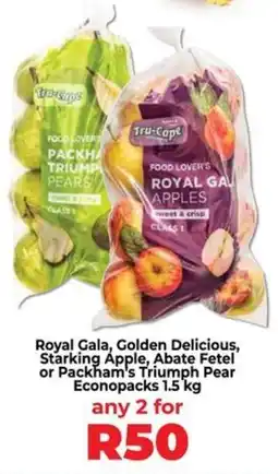 Food Lover's Market Royal Gala, Golden Delicious, Starking Apple, Abate Fetel or Packham's Triumph Pear Econopacks offer