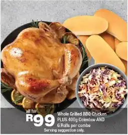 OK Foods Whole Grilled BBQ Chicken, Coleslaw and 6 Rolls offer
