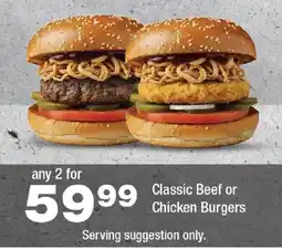 OK Foods Classic Beef or Chicken Burgers offer