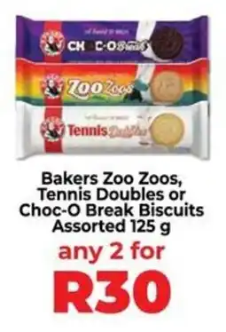 Food Lover's Market Bakers Zoo Zoos, Tennis Doubles or Choc-O Break Biscuits Assorted offer