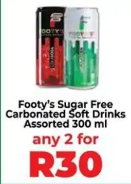 Food Lover's Market Footy's Sugar Free Carbonated Soft Drinks Assorted offer