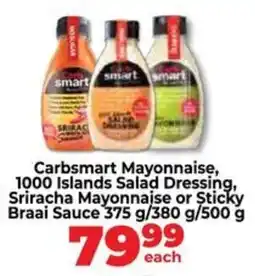 Food Lover's Market Carbsmart Mayonnaise, 1000 Islands Salad Dressing, Sriracha Mayonnaise or Sticky Braai Sauce offer