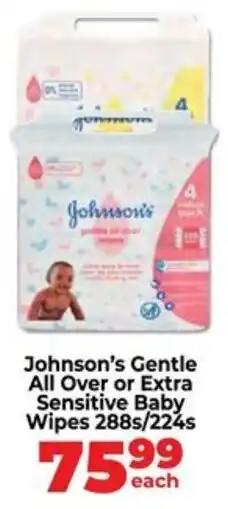 Food Lover's Market Johnson's Gentle All Over or Extra Sensitive Baby Wipes offer