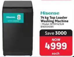 Makro Hisense Top Loader Washing Machine offer