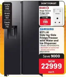 Makro Samsung AI Side-by-Side Fridge/Freezer with Water and Ice Dispenser offer