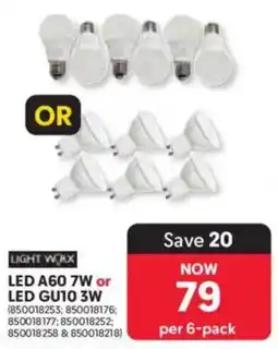 Makro Light Worx LED A60 7W or LED GU10 3W offer