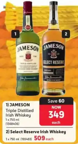 Makro Jameson Select Reserve Irish Whiskey offer