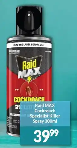 Super Save Raid Max Cockroach Specialist Killer Spray offer