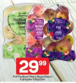 Pick n Pay PnP Packham Pears, Royal Gala or Fuji Apples 1.5kg Each offer