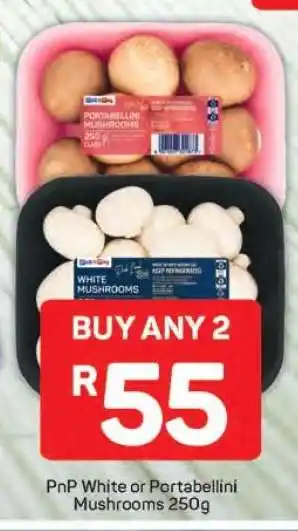 Pick n Pay PnP White or Portabellini Mushrooms 250g offer