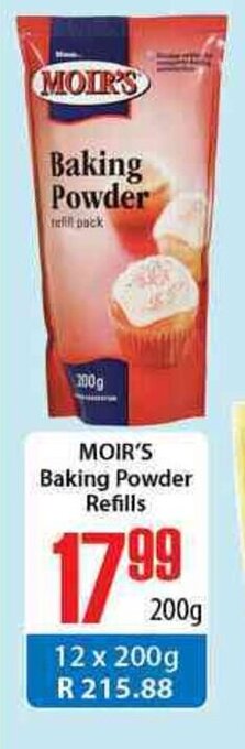 Elite Cash & Carry Moir's Baking Powder Refills 200g offer