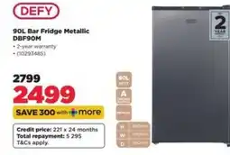HiFi Corp 90L Bar Fridge Metallic offer