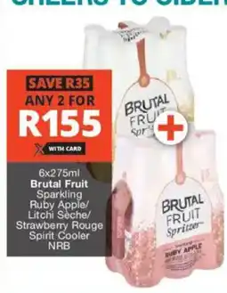 Liquor Shop Brutal Fruit Sparkling Ruby Apple/ Litchi Seche/ Strawberry Rouge Spirit Cooler NRB offer