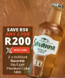 Checkers Liquor Shop Savanna Dry/ Light Premium Cider NRB offer