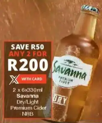 Checkers Liquor Shop Savanna Dry/ Light Premium Cider NRB offer