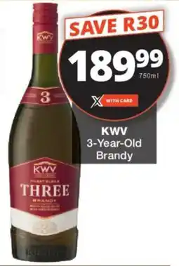 Checkers Liquor Shop KWV 3-Year-Old Brandy offer