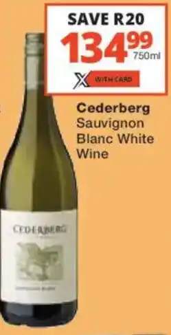 Checkers Liquor Shop Cederberg Sauvignon Blanc White Wine offer