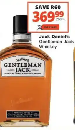Checkers Liquor Shop Jack Daniel's Gentleman Jack Whiskey offer