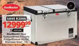 Checkers SnoMaster Dual Compartment Portable Fridge/Freezer AC/ DC Stainless Steel offer