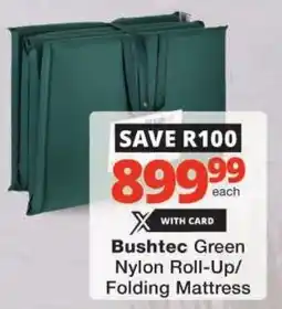 Checkers Bushtec Green Nylon Roll-Up/ Folding Mattress offer