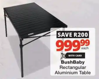 BushBaby Rectangular Aluminium Table