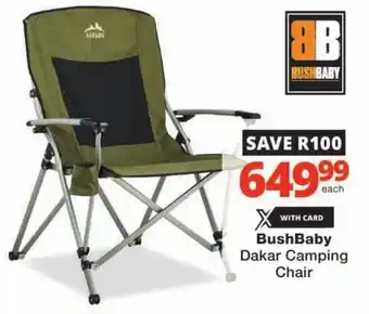 Checkers BushBaby Dakar Camping Chair offer