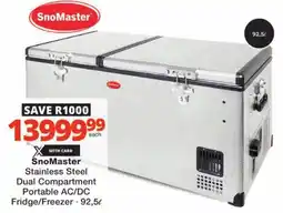 Checkers SnoMaster Stainless Steel Dual Compartment Portable AC/ DC Fridge/ Freezer offer
