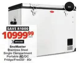 Checkers SnoMaster Stainless Steel Single Compartment Portable AC/ DC Fridge/ Freezer offer