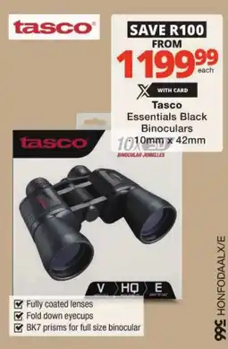 Checkers Tasco Essentials Black Binoculars offer