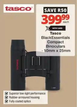 Checkers Tasco Black Essentials Compact Binoculars offer