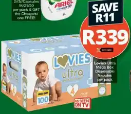 Checkers Hyper Lovies Ultra Mega Box Disposable Nappies offer