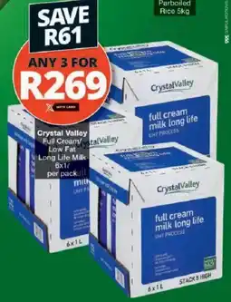 Checkers Hyper Crystal Valley Full Cream/ Low Fat Long Life Milk offer