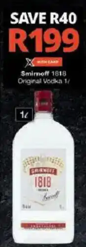 Checkers Hyper Smirnoff 1818 Original Vodka offer