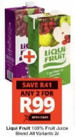 Checkers Hyper Liqui Fruit 100% Fruit Juice Blend All Variants offer