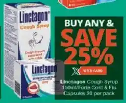Checkers Hyper Linctagon Cough Syrup/ Forte Cold & Flu Capsules offer