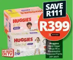 Checkers Hyper Huggies Gold Giga/ Mega Box Disposable Nappies/ Pants offer