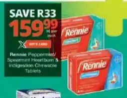 Checkers Hyper Rennie Peppermint Spearmint Heartburn & Indigestion Chewable Tablets offer