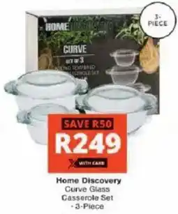 Checkers Hyper Home Discovery Curve Glass Casserole Set offer