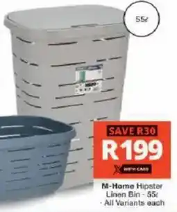 Checkers Hyper M-Home Hipster Linen Bin offer
