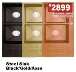 K Carrim Steel Sink Black/ Gold/ Rose offer