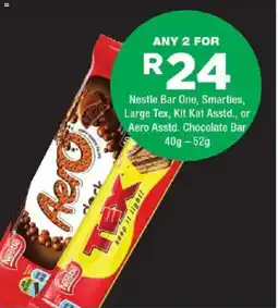 OK urban Nestle Bar One, Smarties, Large Tex, Kit Kat, or Aero Chocolate Bar offer