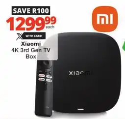 Checkers Xiaomi 4K 3rd Gen TV Box offer