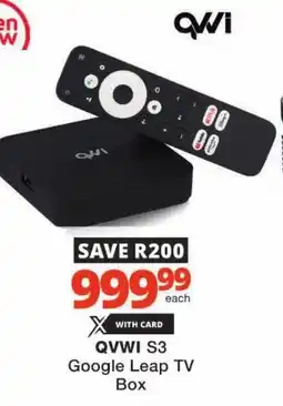 Checkers QVWI S3 Google Leap TV Box offer